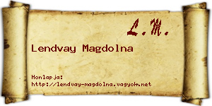 Lendvay Magdolna névjegykártya